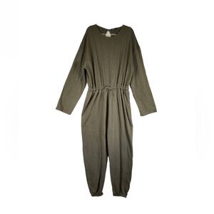 Nasty Gal Olive Green Jogger Romper Loungewear Cotton Blend Size 12 Relaxed